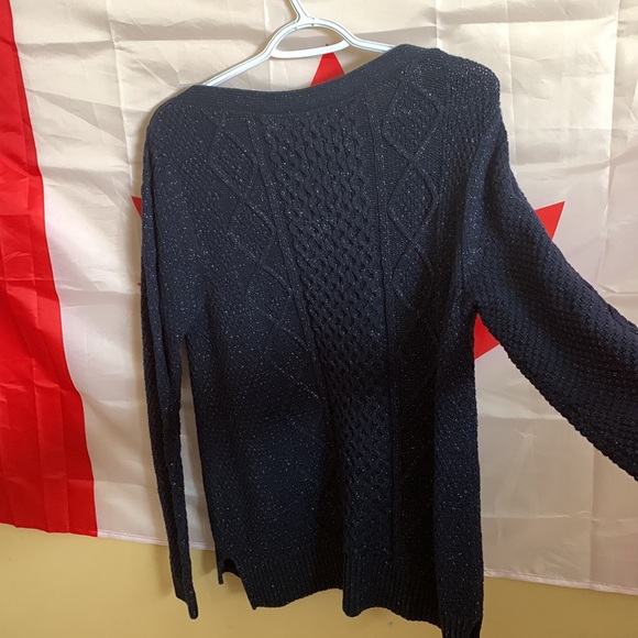 NWT Land’s End Women’s Blue Sparkle Crew Neck Sweater - Picture 6 of 8